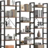 Triple Wide 5 Tier Bookshelf, Shape Changeable Bookcases, Open Display Shelves, Modern Tall Bookcase Furniture for Bedroom